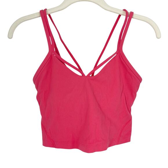 Lululemon Align Strappy Ribbed Tank Top Size 2 A/B Cup Glaze Pink Pilates RARE - Picture 3 of 7
